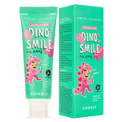 Детская гелевая зубная паста c ксилитом и вкусом жвачки Consly DINO's SMILE Kids Gel Toothpaste with Xylitol and Bubble Gum, 60 г