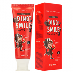 Детская гелевая зубная паста c ксилитом и вкусом колы Consly DINO's SMILE Kids Gel Toothpaste with Xylitol and Cola, 60 г