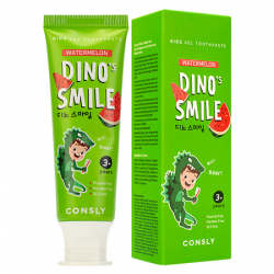 Детская гелевая зубная паста c ксилитом и вкусом арбуза Consly DINO's SMILE Kids Gel Toothpaste with Xylitol and Watermelon, 60 г